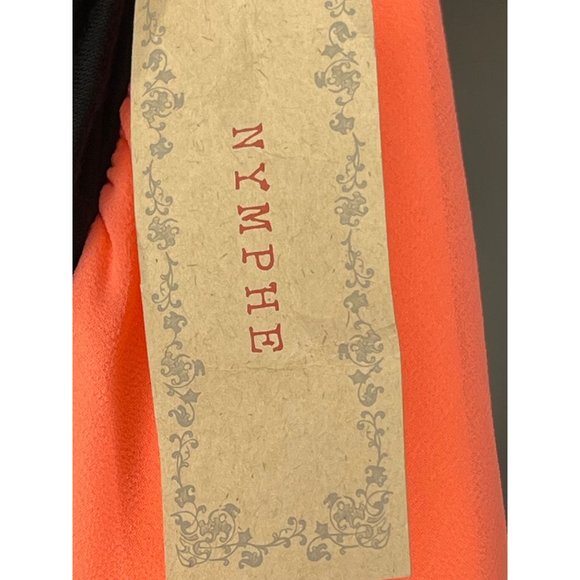 NYMPHE Maxi A-Line Women's Dress Black Top Orange Skirt Layered - Picture 12 of 12